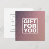 Moderne Roos Square Cadeaubon (Voorkant / Achterkant)