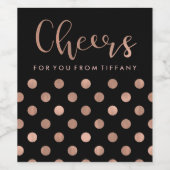 Moderne Roos Stippen | Proost Typografie Wijn Etiket (Enkel label)