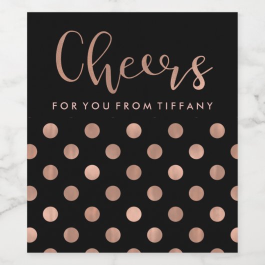 Moderne Roos Stippen | Proost Typografie Wijn Etiket