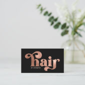 Moderne Roos Typografie Hair Salon Visitekaartje (Staand voorkant)