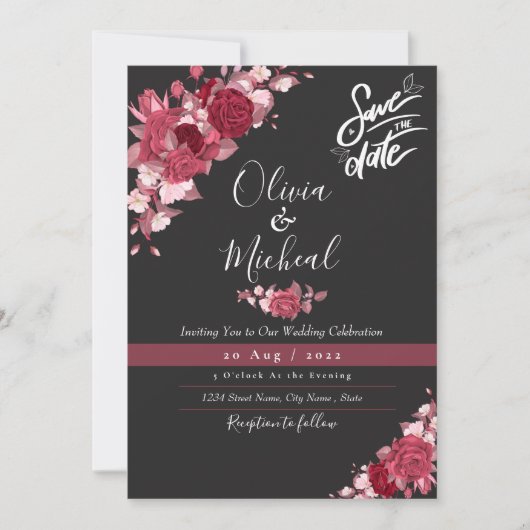 Moderne roos van Bourgogne ruby Kaart (Voorkant)