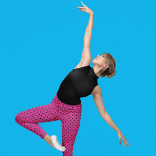 Moderne Roos Violet en zwarte Stippen Leggings