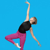 Moderne Roos Violet en zwarte Stippen Leggings