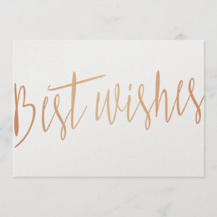 Moderne roos voor kalligrafie "Beste wensen" Kaart