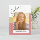 Moderne Roos voor kunstfoto's en gouden Afstuderen Kaart (Staand voorkant)