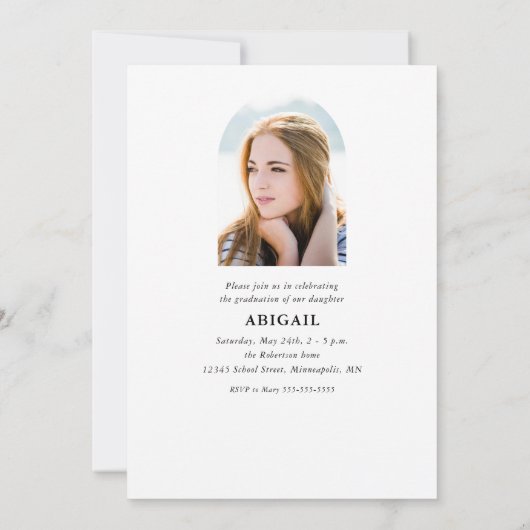 Moderne Roos voor kunstfoto's en gouden Afstuderen Kaart (Achterkant)