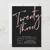 Moderne Roos voor penseelscript Gold 23e verjaarda Kaart (Voorkant)