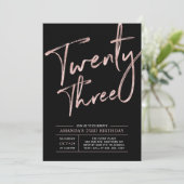 Moderne Roos voor penseelscript Gold 23e verjaarda Kaart (Staand voorkant)