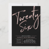 Moderne Roos voor penseelscript Gold 26e verjaarda Kaart (Voorkant)