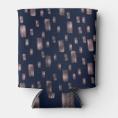 Moderne Roos voor schilderpenselen, goud en marine Blikjeskoeler (Voorkant)