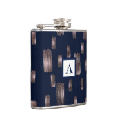 Moderne Roos voor schilderpenselen, goud en marine Heupfles (Rechts)