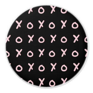 Moderne Roos voor schilderpenselen, goud en marine Keramische Knop