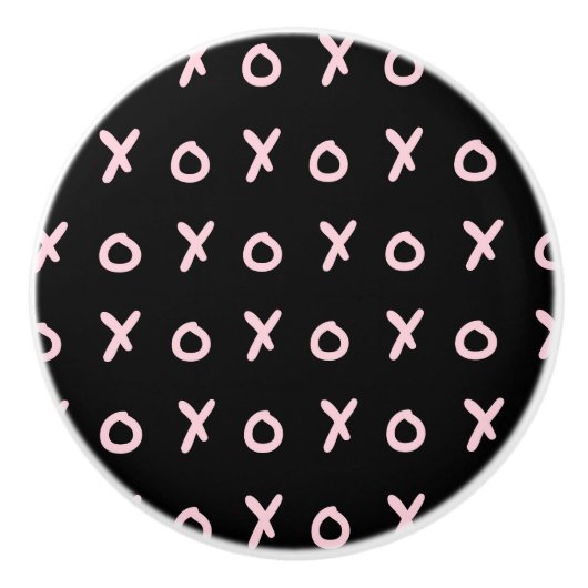 Moderne Roos voor schilderpenselen, goud en marine Keramische Knop (Voorkant)