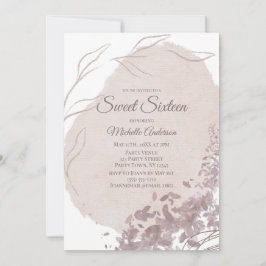 Moderne Roos Waterverf Sweet Sixteen 16 Kaart