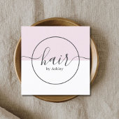 Moderne Roos White Circle kapper Vierkante Visitekaartje