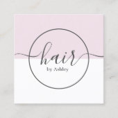 Moderne Roos White Circle kapper Vierkante Visitekaartje (Voorkant)