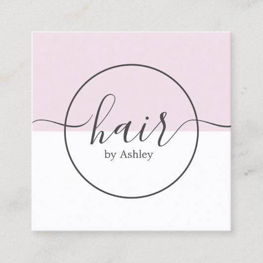 Moderne Roos White Circle kapper Vierkante Visitekaartje (Voorkant)