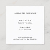 Moderne Roos White Circle kapper Vierkante Visitekaartje (Achterkant)