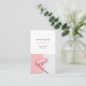 Moderne Roos Witte haardroger Foto Salon Visitekaartje (Staand voorkant)