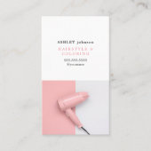 Moderne Roos Witte haardroger Foto Salon Visitekaartje (Voorkant)