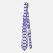 Moderne rooster geometrische donkerblauwe en witte stropdas (Voorkant)