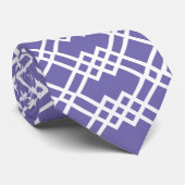 Moderne rooster geometrische donkerblauwe en witte stropdas (Opgerold)