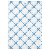 Moderne roosterblauwe witte klas klembord (Achterkant)