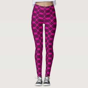 Moderne roosterroosterroze framboze en zwart leggings