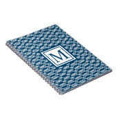 Moderne roosters geometrisch monogram Atlantisch b Notitieboek (Rechterzijde)