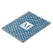 Moderne roosters geometrisch monogram Atlantisch b Notitieboek (Linkerzijde)