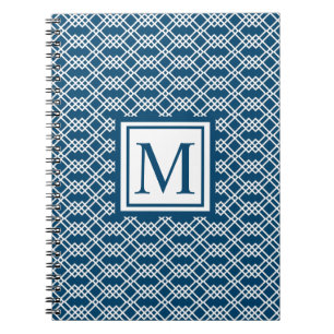 Moderne roosters geometrisch monogram Atlantisch b Notitieboek