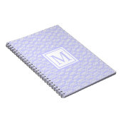 Moderne roosters Geometrische monogram Periwinkle  Notitieboek (Rechterzijde)