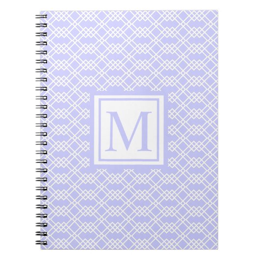 Moderne roosters Geometrische monogram Periwinkle  Notitieboek (Voorkant)