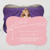 Moderne Rosary First Heilige Communie Foto Religio Kaart (Voorkant / Achterkant)