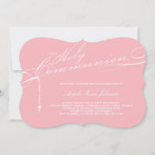 Moderne Rosary First Heilige Communie Foto Religio Kaart (Voorkant)