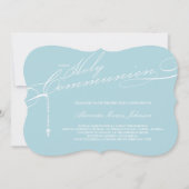 Moderne Rosary First Heilige Communie Foto Religio Kaart (Voorkant)