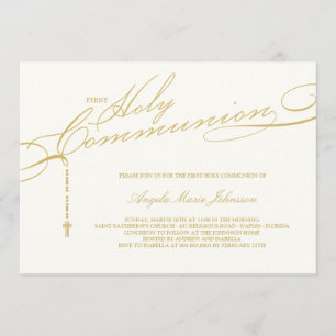 Moderne Rosary First Heilige Communie Foto Religio Kaart