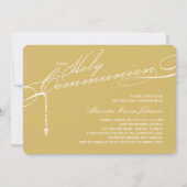 Moderne Rosary First Heilige Communie Foto Religio Kaart (Voorkant)