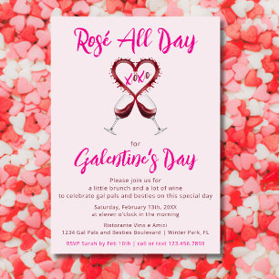 Moderne Rosé Alle Dagen Galentine's Valentijnsdag Kaart