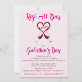 Moderne rosé De hele dag door Galentine's Valentij Kaart (Voorkant)