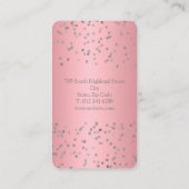 Moderne Rose Goud Confetti Professionele Visitekaartje (Achterkant)