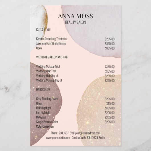 Moderne Rosegold Glitter Flyer (Voorkant)