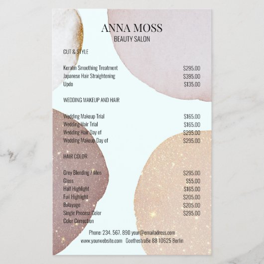 Moderne Rosegold Glitter Flyer (Voorkant)