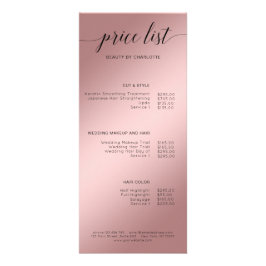 Moderne, rosegold (Imitat) prijslijst Reclamekaart