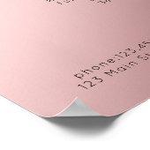Moderne Rosegold (nabootsing) Prijslijst Poster (Hoek)