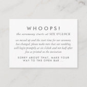 Moderne Roségouden Ringen Huwelijksfoutcorrectie Informatiekaartje (Voorkant)