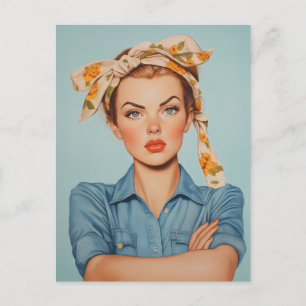 Moderne Rosie Portret Briefkaart