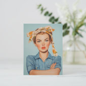 Moderne Rosie Portret Briefkaart (Staand voorkant)