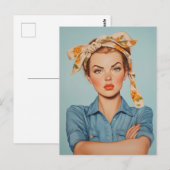 Moderne Rosie Portret Briefkaart (Voorkant / Achterkant)