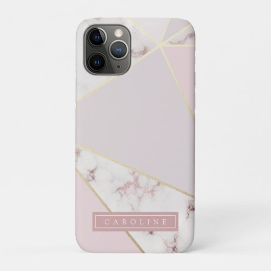 Moderne Rosy Gold Marble-telefoontas Case-Mate iPhone Case (Achterkant)